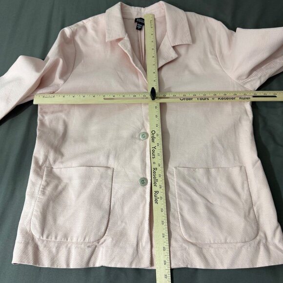 Eileen‎ Fisher Jacket Women's Large Pockets Snap Front Textured Blazer Pink - Picture 9 of 14